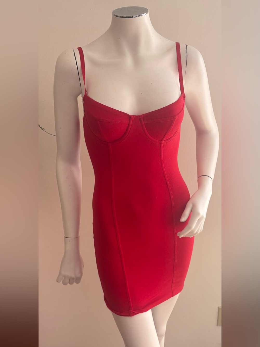 American Apparel Red Bustier Mini Dress